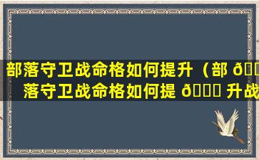 部落守卫战命格如何提升（部 🐼 落守卫战命格如何提 🐒 升战力）